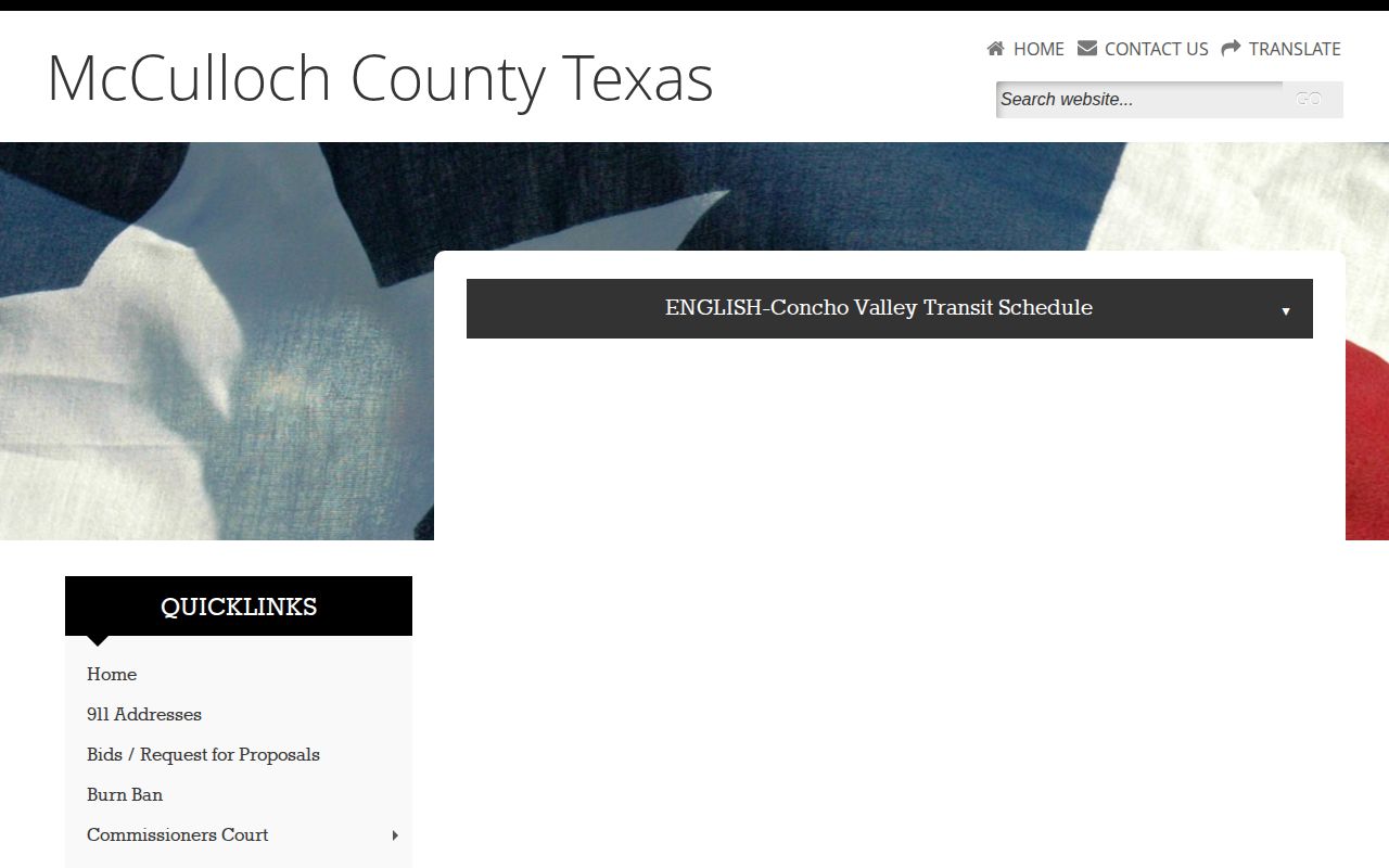 McCulloch County same-day inmate release transportation information